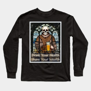 Grateful Dead and Company deadhead beer drinker religious micro brew monk skull Long Sleeve T-Shirt